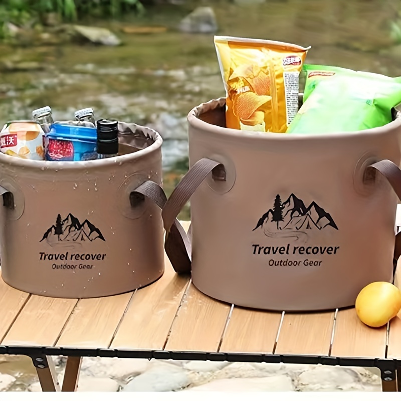 Cesta plegable portátil 3 en 1, plato de mesa plegable, tabla de cortar,  lavabo de agua con cubierta para acampar, cestas de Picnic al aire libre -  AliExpress