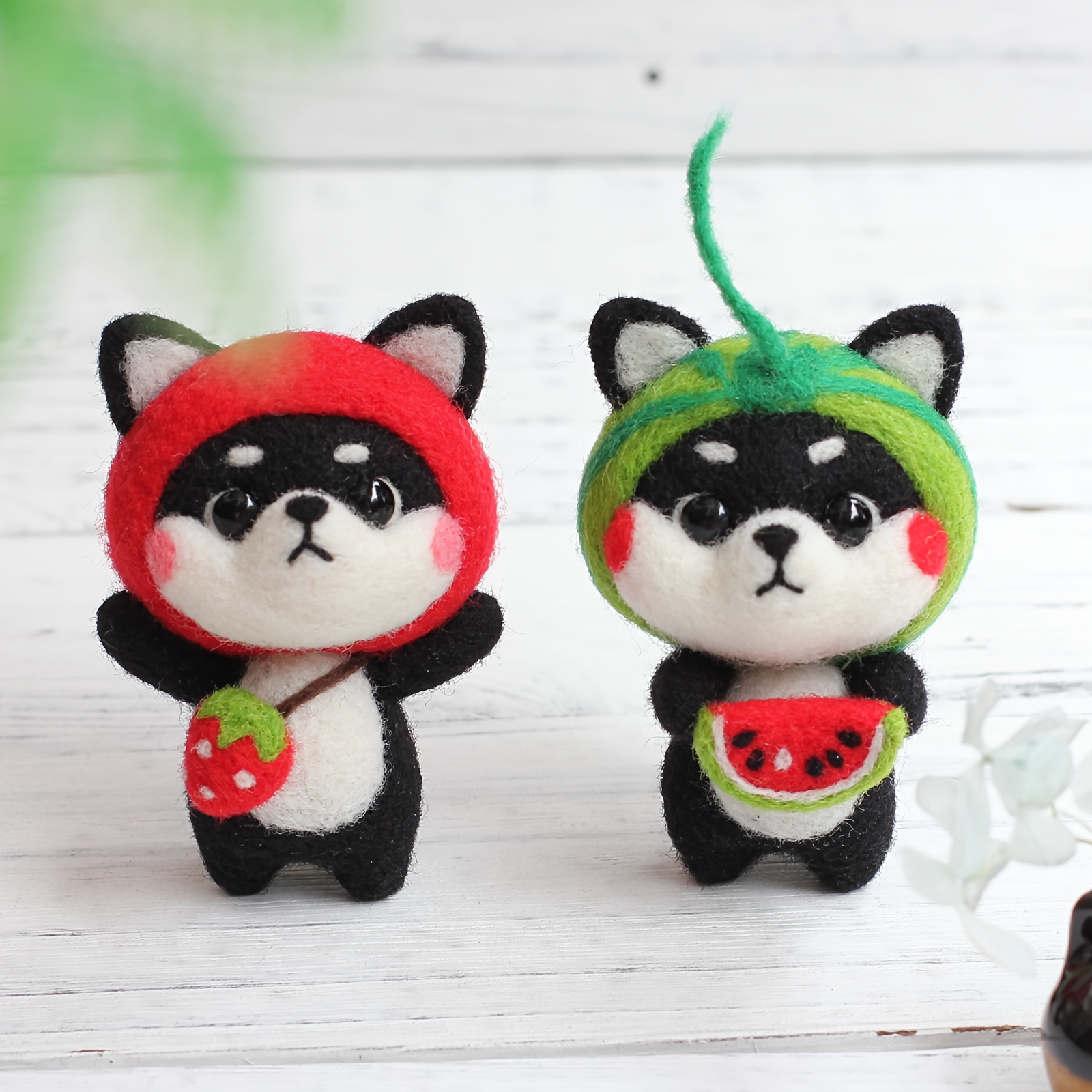 Cute Wool Needle Felting Kit For Beginner Starers Black Wood - Temu