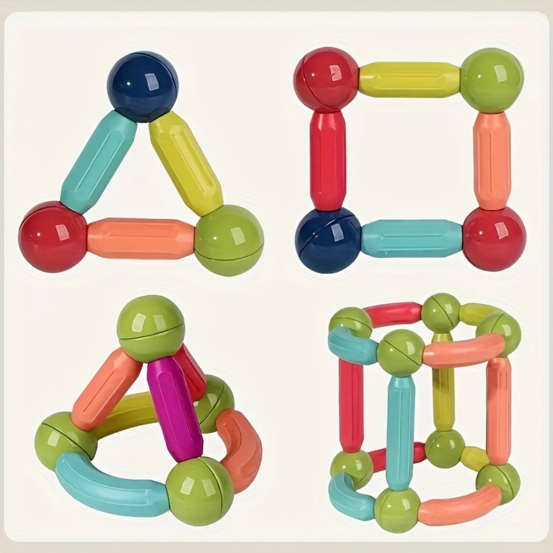 Juego De Varillas De Bolas Magnéticas, Juguetes De Construcción Magnéticos,  Educativo, Pulido, Brillante, Multigráfico, Regalo De Navidad Para Niños  Mayores De 3 Años ANGGREK Magnetic Building Toys