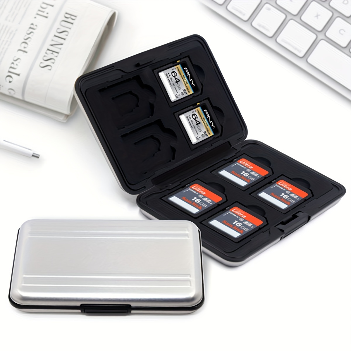 Boîte de support pour carte mémoire Micro SD SDXC pour 16 pièces
