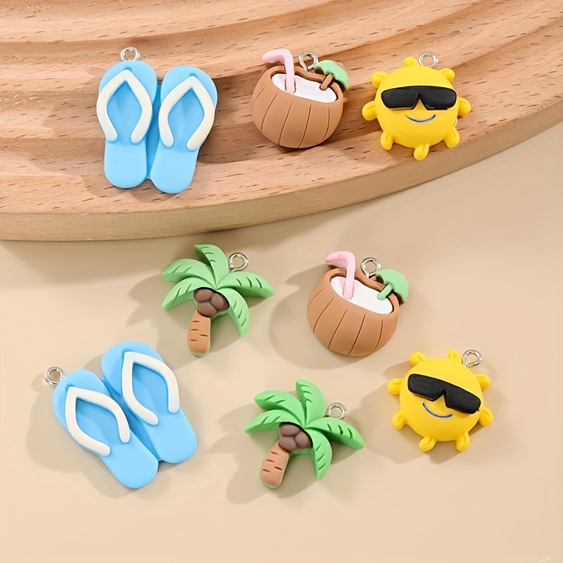 Summer Sun Coconut Resin Charms For Jewelry Making - Temu