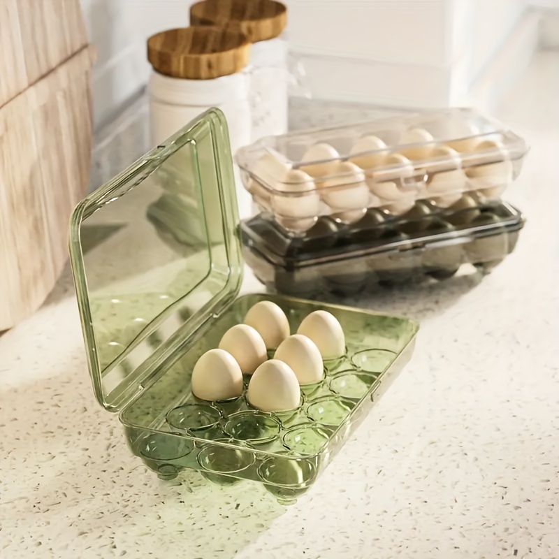 Hueveras para frigorífico Hueveras con 14 espacios tapa y asa Hueveras de  plástico bandeja para huevos (Pack de 2) - AliExpress