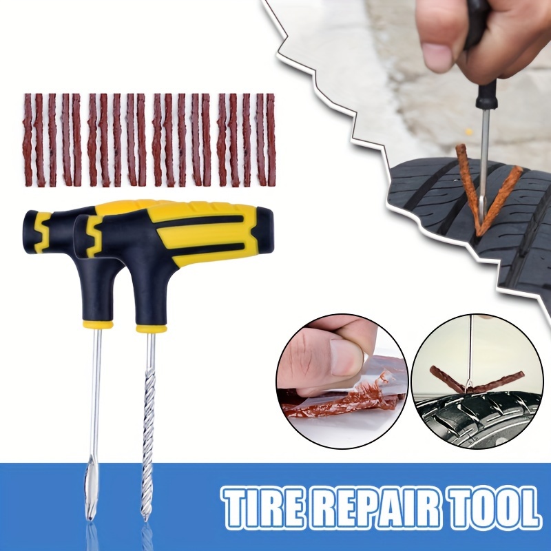Car Tire Repair Tool Set With Glue Rubber Stripes Tools - Temu