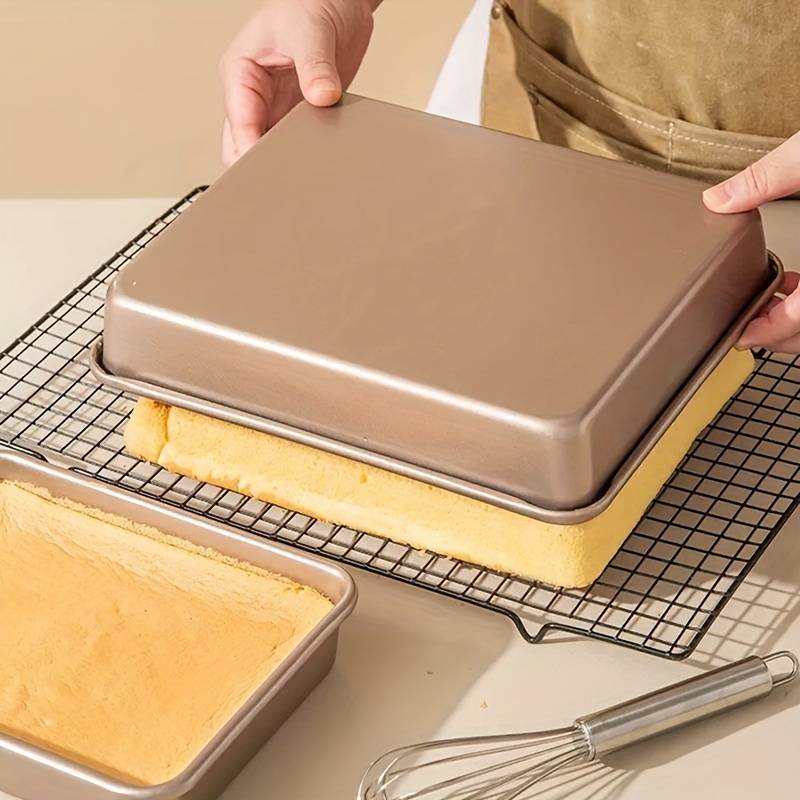 Square Carbon Steel Baking Sheets, Nonstick Baking Pan, Deep Cake Pan,  Shallow Cookie Sheets, Oven Safe, Golden - Temu