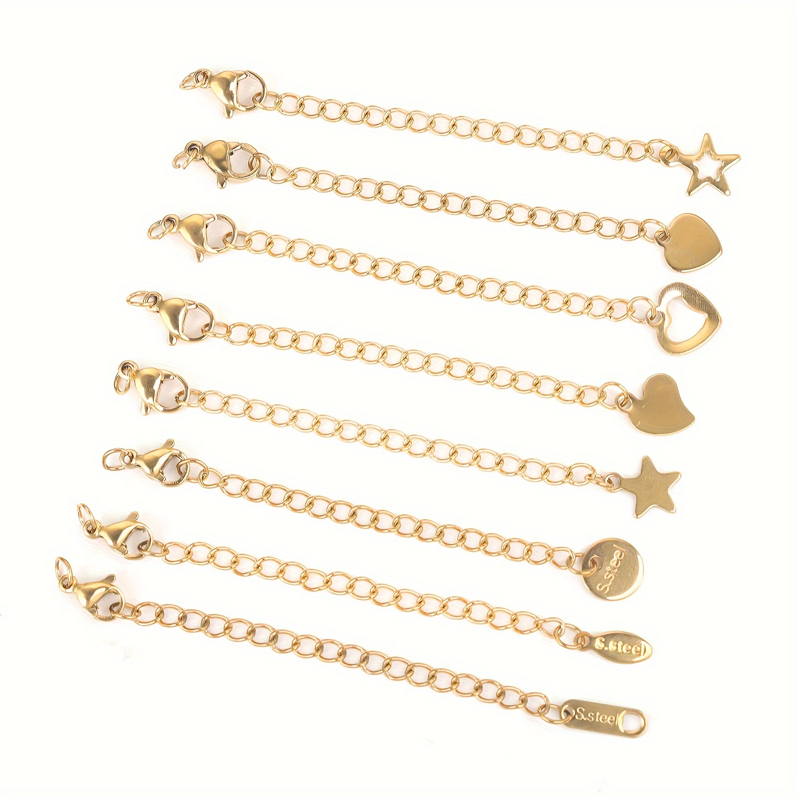 Necklace Extension Chain Golden Color Plated Brass Extension - Temu