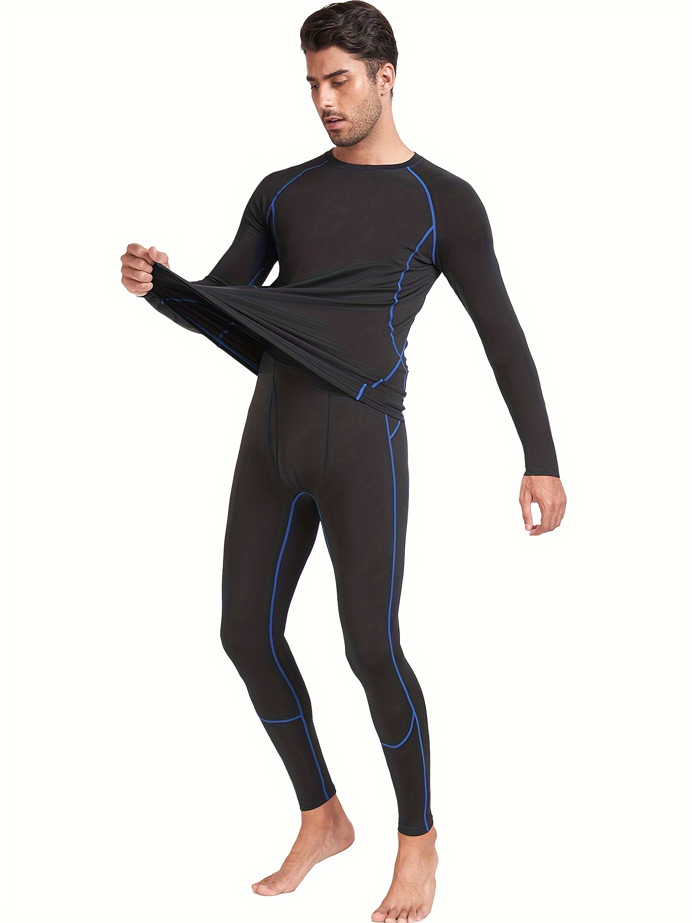 TEEPIRE Mens Thermal Underwear Set with Lightweight Ultra Soft Fleece Lined, Long John Set, Skiing Base Layer (Small) Black at  Men's Clothing  store