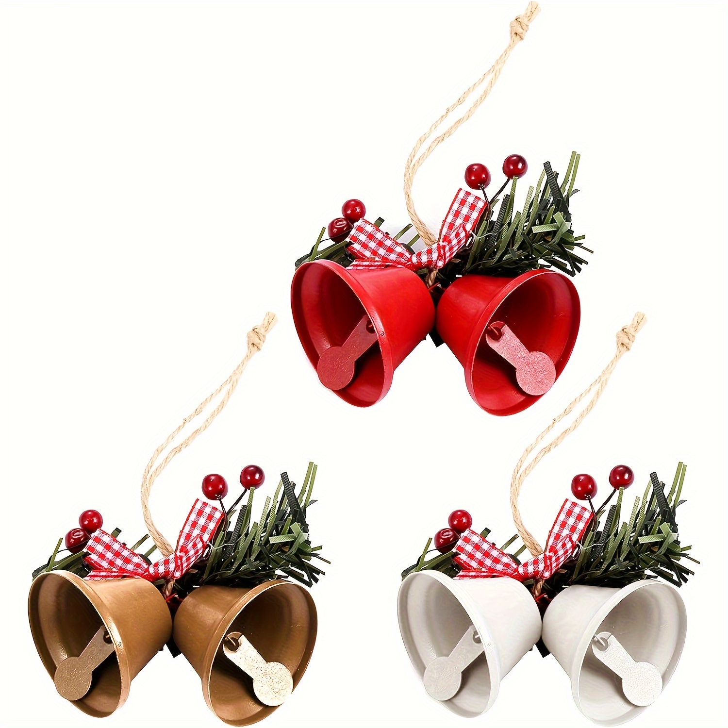 Christmas Craft Bells (golden Red White) Christmas Ornaments - Temu