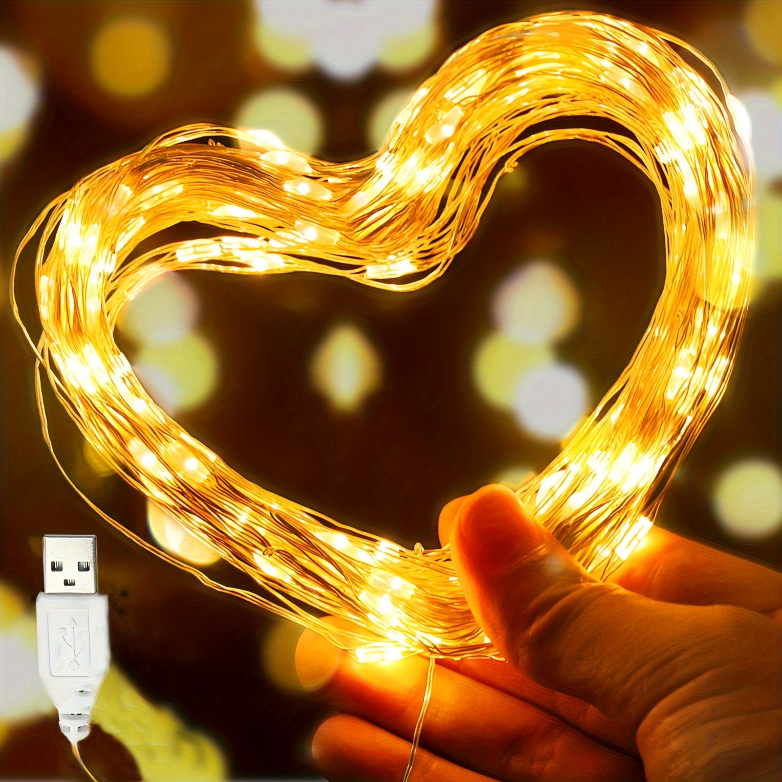 USB Plug In Fairy Lights 50/100/200 LED Étanche Fil Argenté