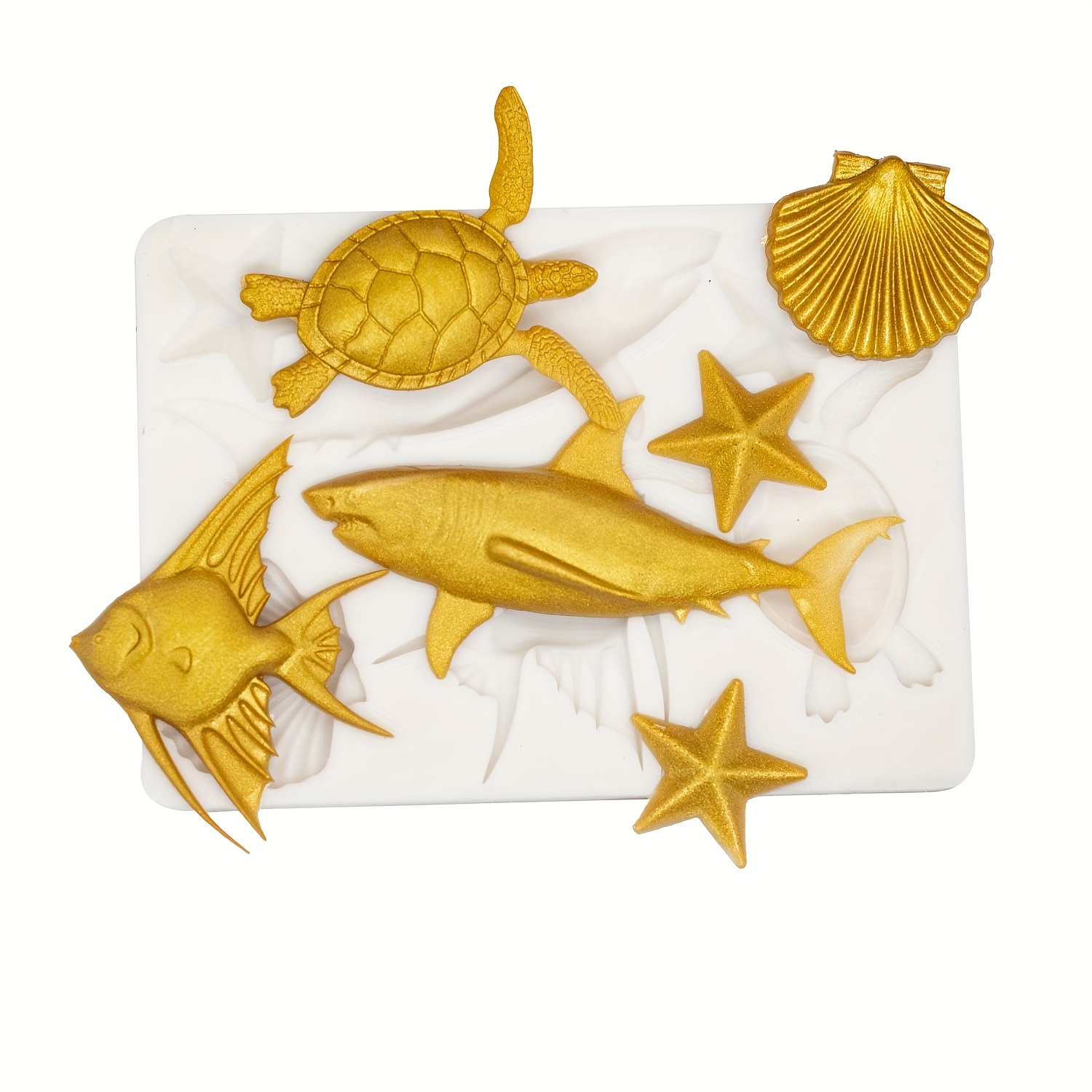 

1pc Silicone Mold, Ocean Creatures Style Fondant Chocolate Mold, Cake Decoration Mold, Soap Resin Clay Gypsum Mold, Kitchen Accessories, Baking Tools, Diy Supplies