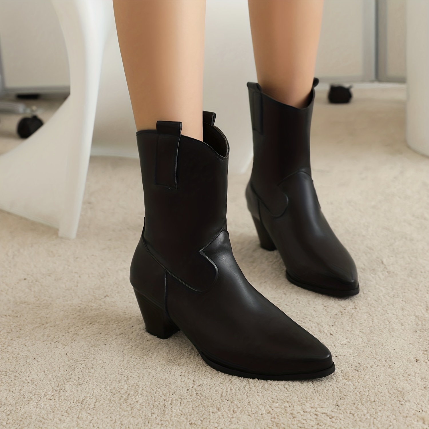 Womens black pointed toe best sale cowboy boots