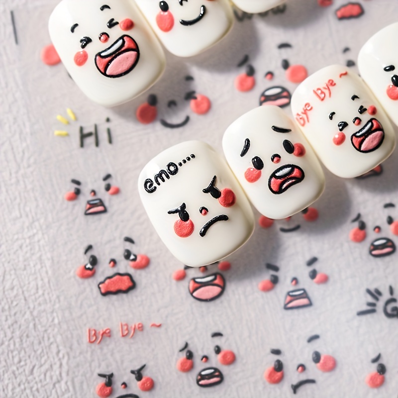 5D Engraved Nail Sticker Manicure Expression Embossed