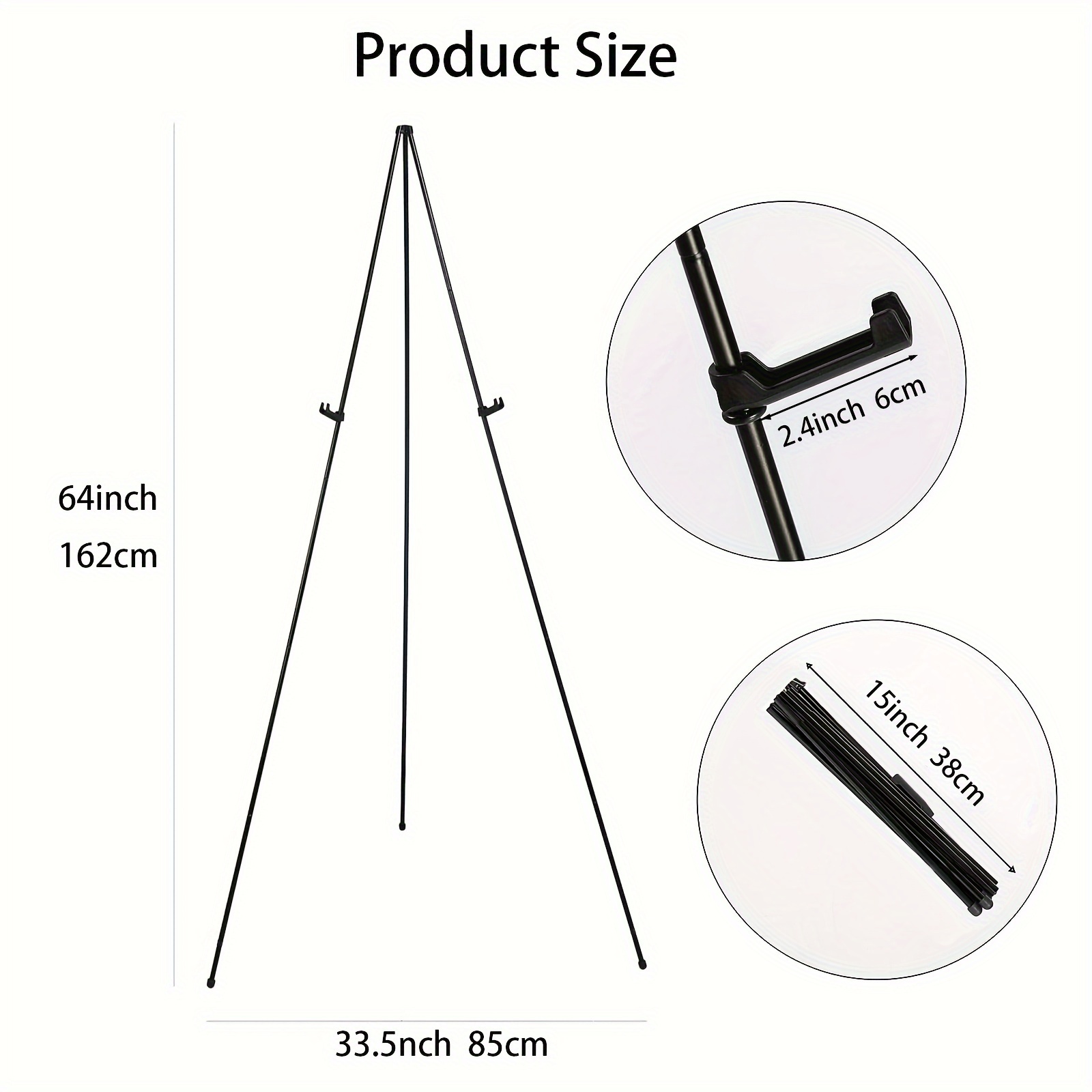 Easel Stand for Display, 63'' Instant Easel, Foldable Ground Easel for  Wedding Sign and Poster Display Stand, Adjustable Easel Metal Tripod with  Portable Bag : : Home