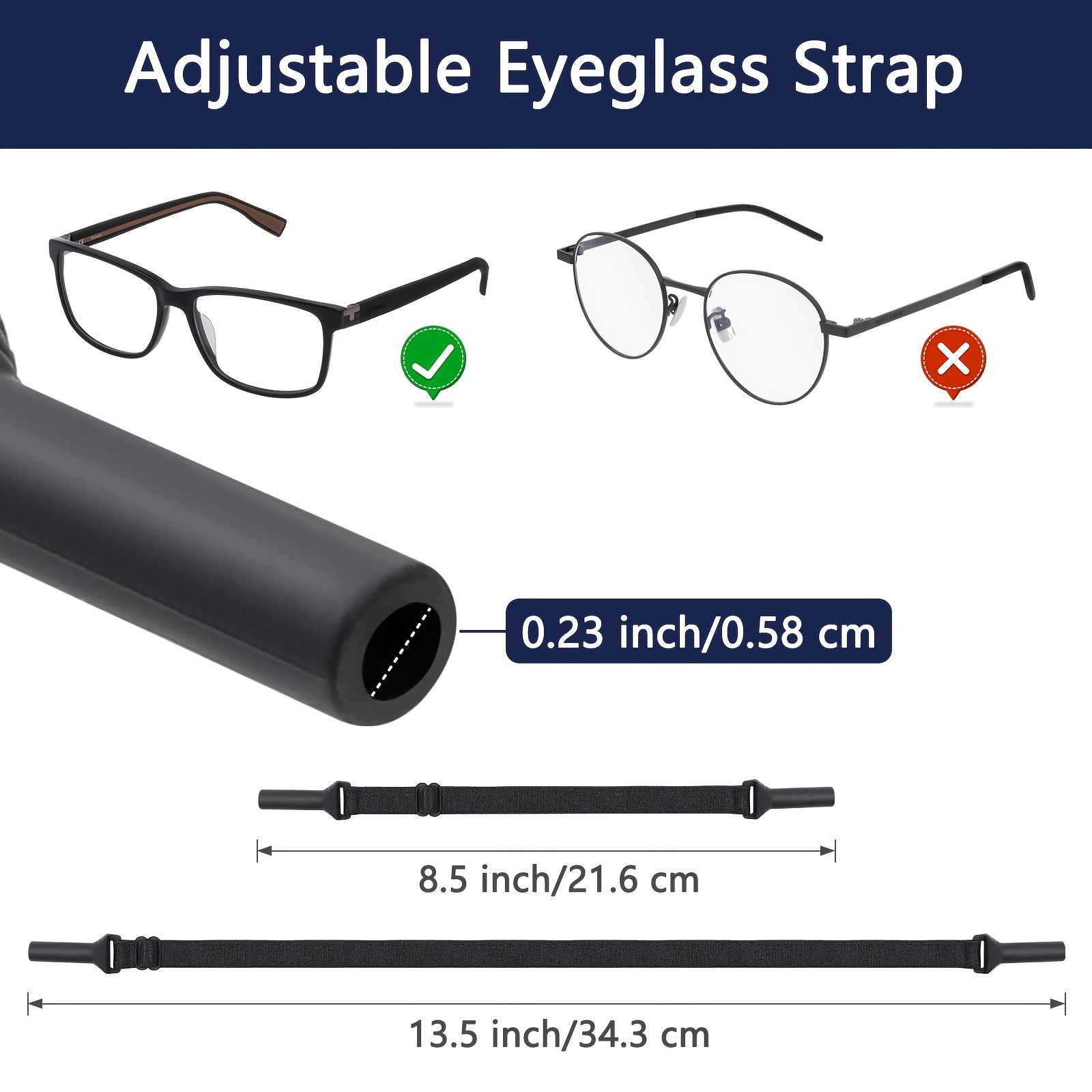  LGCLGY Glasses Strap Holder, No-Tail Sunglass Strap