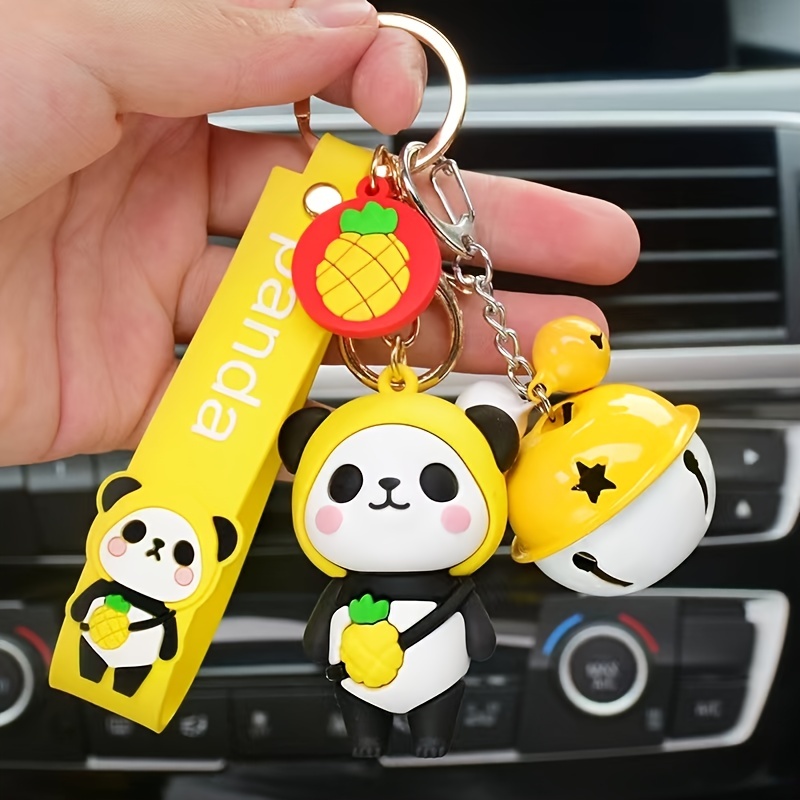 Kawaii Süßer Fußball-Bär-Schlüsselanhänger, Kreativer Panda-Puppen