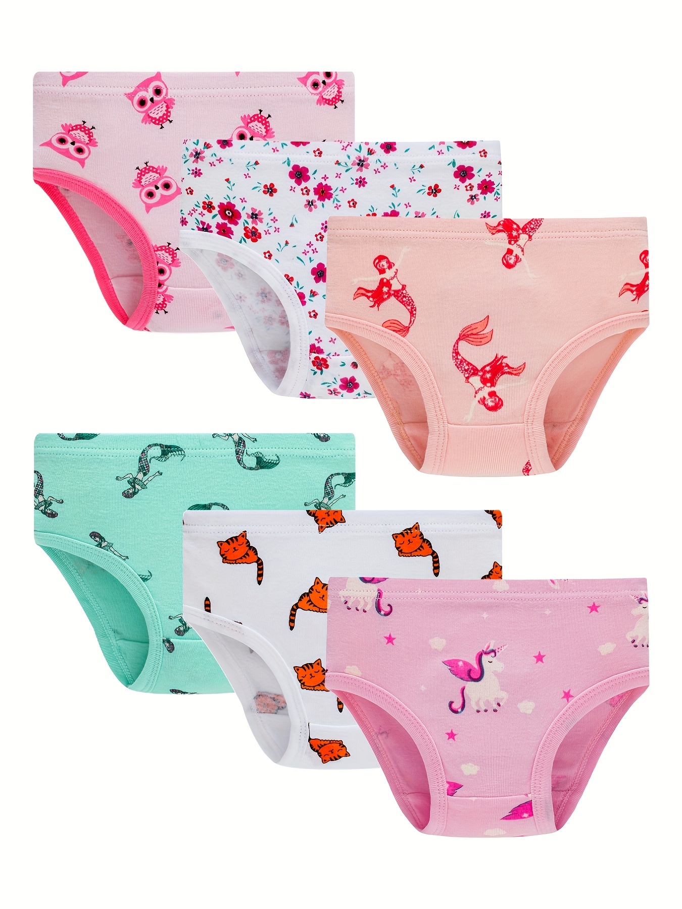 3Pack Kids Series Baby Underwear Little Girls' Soft 100% Cotton Boyshort  Panties 