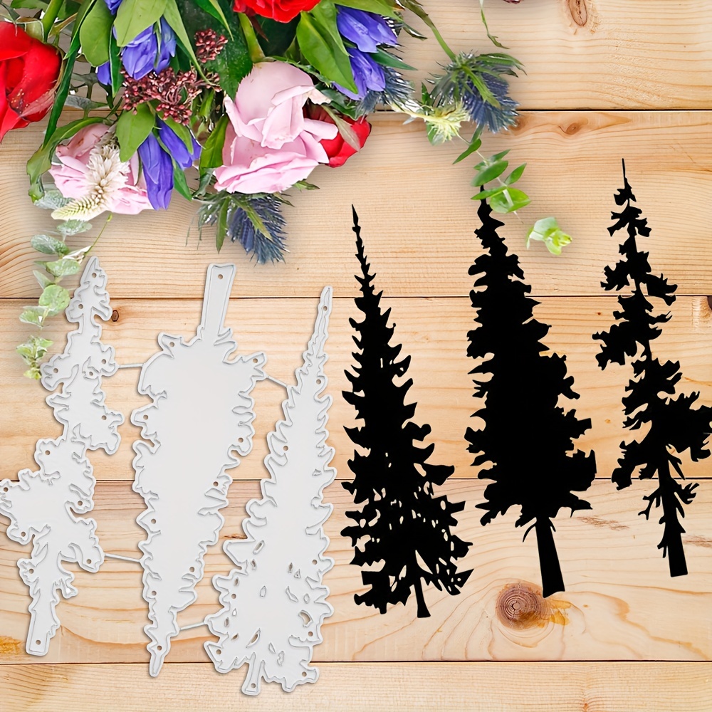 Diy Trees And Mountain Scenery Die Cuts For Card Making - Temu