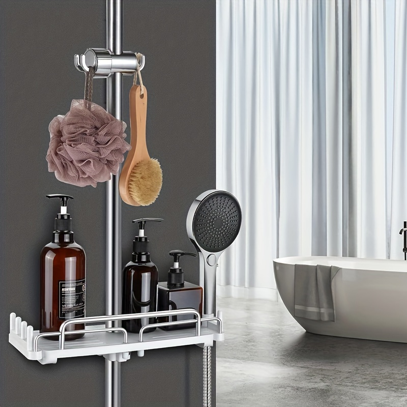 1 pièce Support de pommeau de douche à 360 ° de couleur aléatoire, support  de pommeau de douche mural auto-adhésif réglable avec support à 2 crochets,  universel pour salle de bain SPA