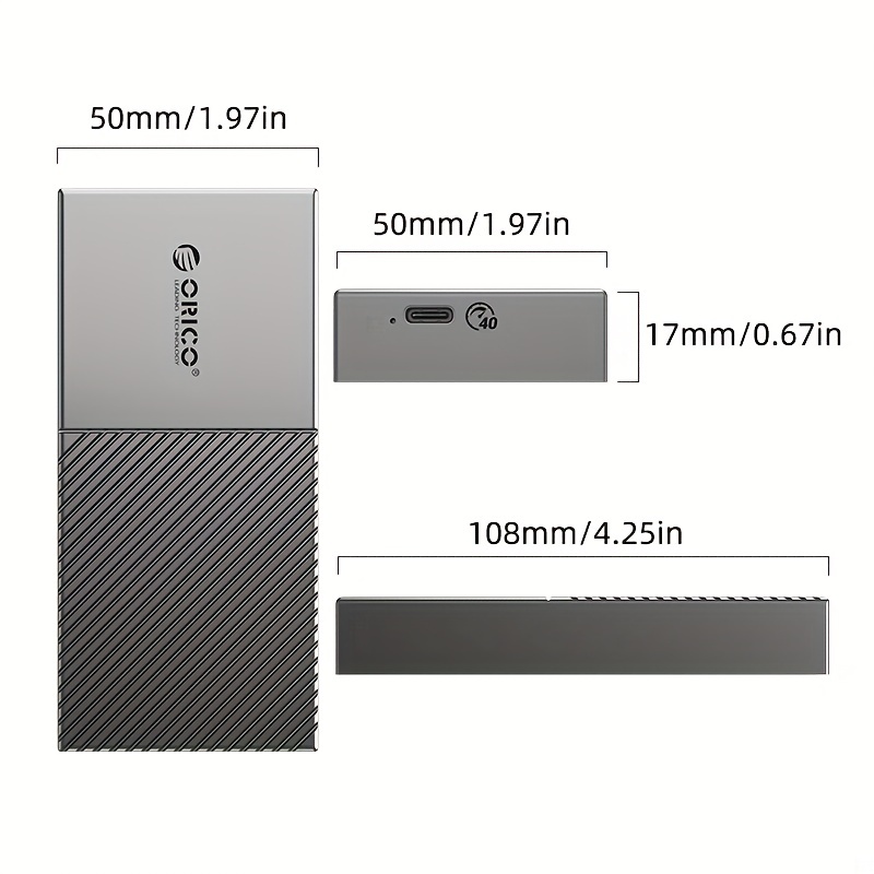  40Gbps M.2 NVMe SSD Enclosure, Aluminum USB4 External Hard  Drive Enclosure for Thunderbolt 3/4 USB4.0/3.2/3.1/3.0, Thunderbolt 4 M.2  SSD External Enclosure Support 2280B+M M-Key PCIe with USB C Cable :  Electronics