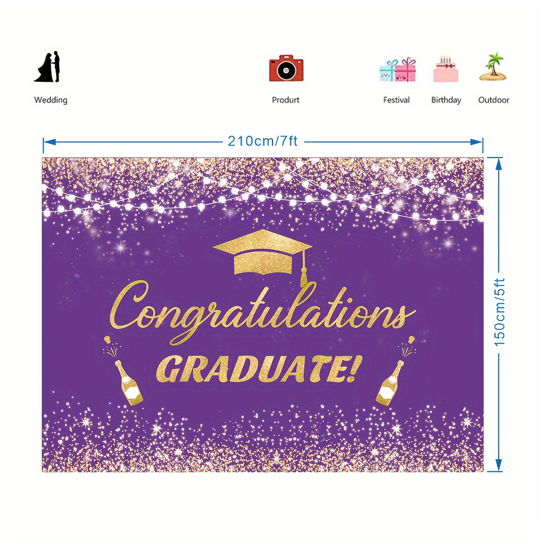 2024 Golden And Royal Purple Graduation Porch Party - Temu