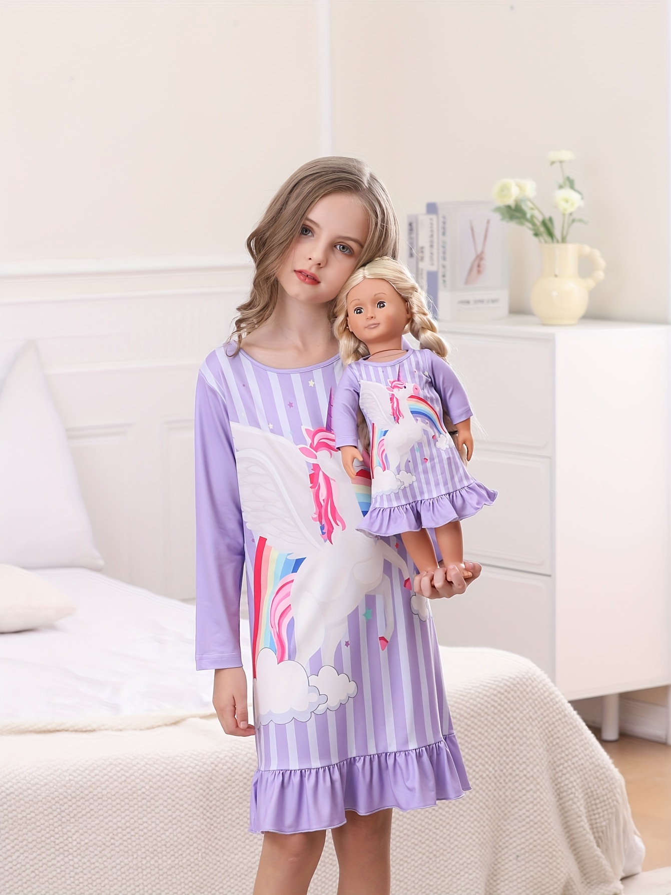 Girls Toddler Sleeping Gowns Dresses Kids Toddler Nightwear - Temu