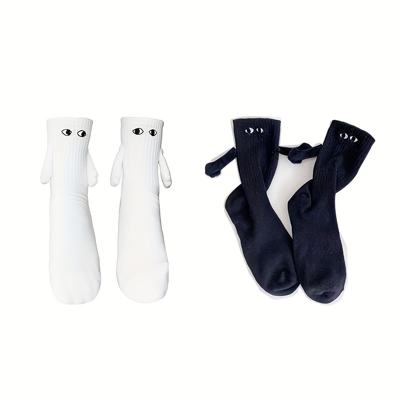 TEMU 2/4 Pares De Calcetines , Calcetines Con De Ojos De Dibujos Animados Lindos Y Divertidos, Medias Y Lencería Para Mujeres