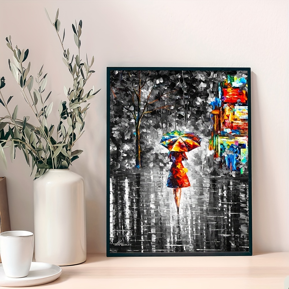 Wall Art Mural Pictures Rainy Night Girl Hd Prints Poster - Temu