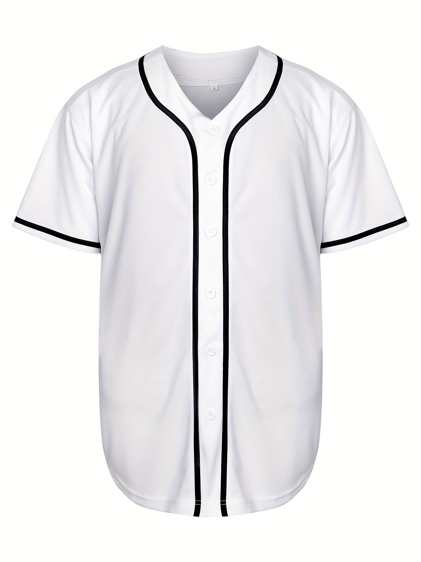 Unisex Button Down Plain Black Stripe Baseball Jerseys | YoungSpeeds