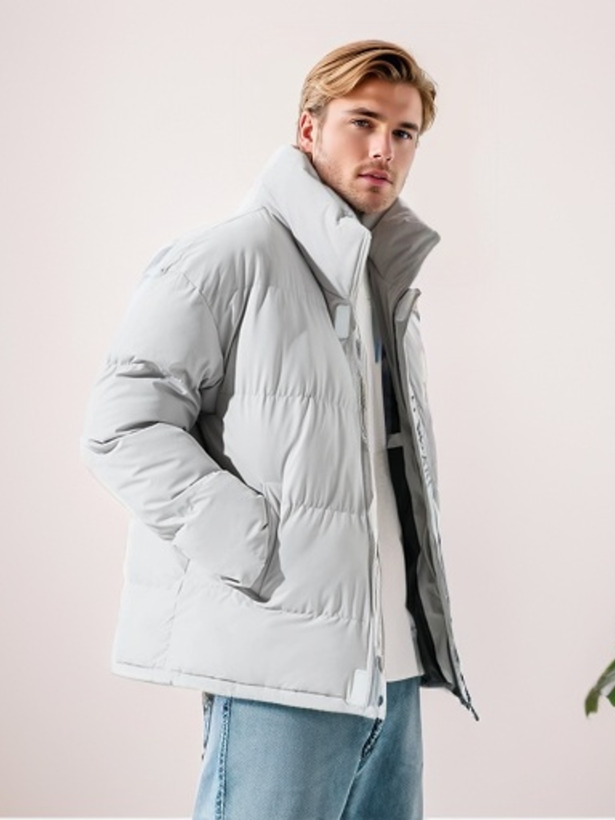 Mens Lightweight Zip Puffer Vest Loose Windproof Outerwear Solid