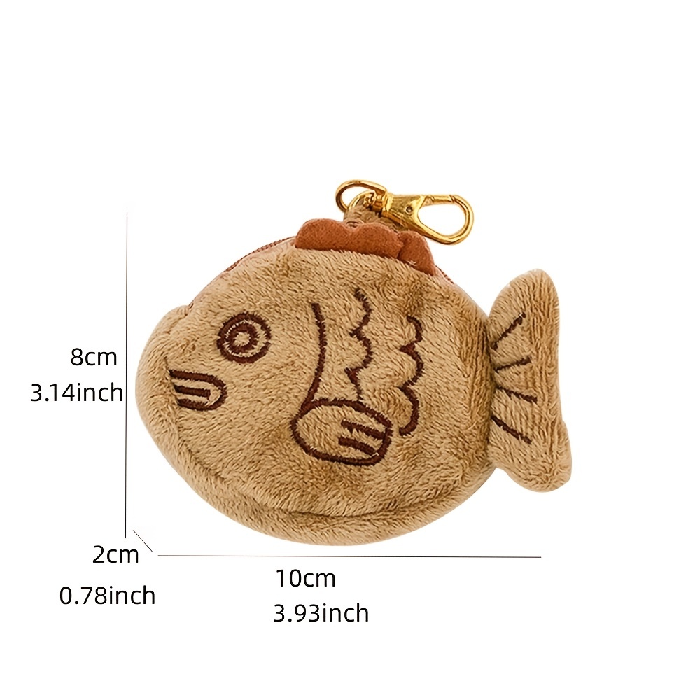 Mini Cute Fish Coin Purse Portable Plush Storage Bag Zipper - Temu Canada