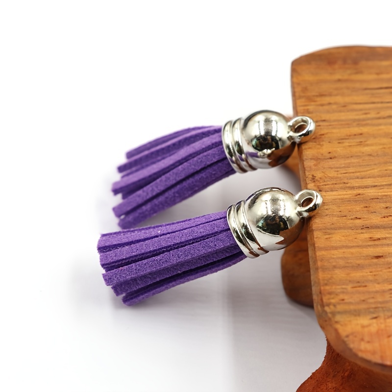 LUDA 100Pcs Keychain Tassels Leather Tassel Jewelry Making Tassel Pendants  Tassel Charm for Keychain DIY Craft Supplies