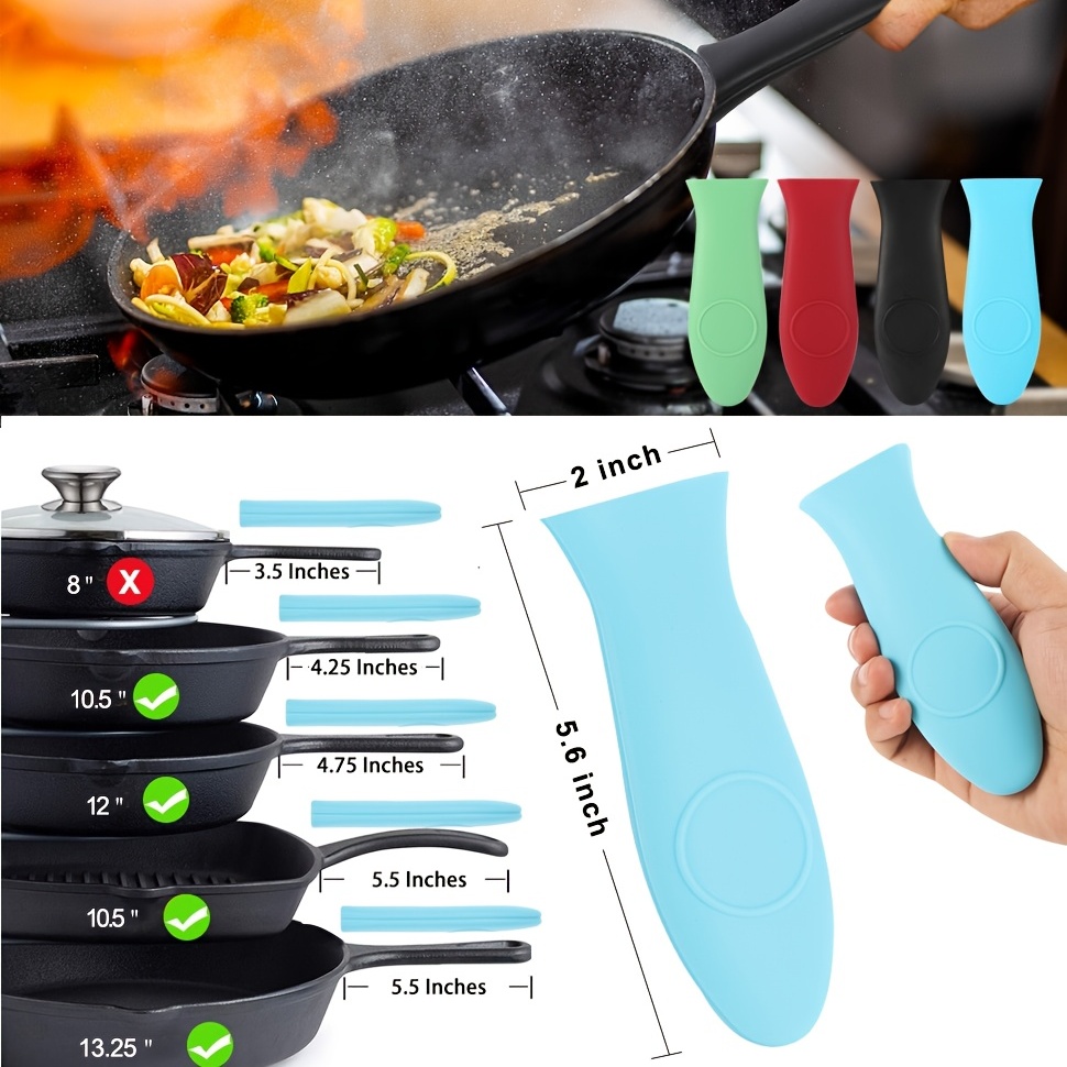 1pc Heat Resistant Silicone Handle Cover For Pan, Cast Iron