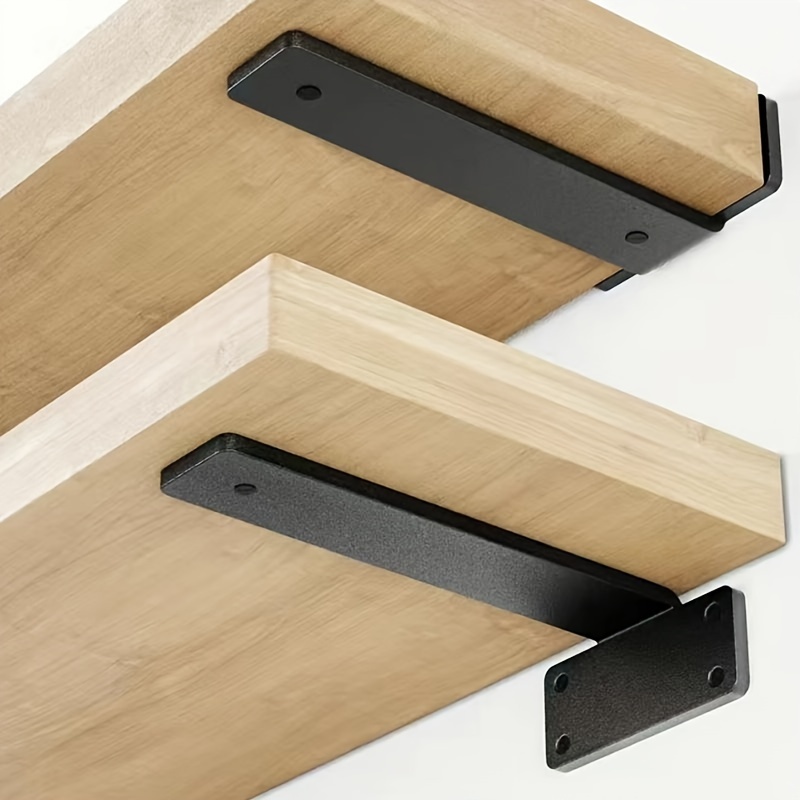 MroMax 4 soportes de estante flotante de 5 pulgadas, soportes de metal para  estantes ciegos de hierro, soportes ocultos para estantes de madera