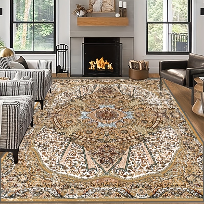 Bohemian Medallion Area Rug,3X5 Boho Bathroom Rug,Non-Slip