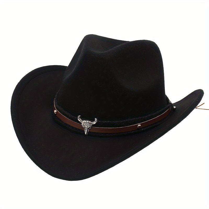 Vintage Wide Brim Cowboy Hat Breathable Solid Color Men - Temu Australia