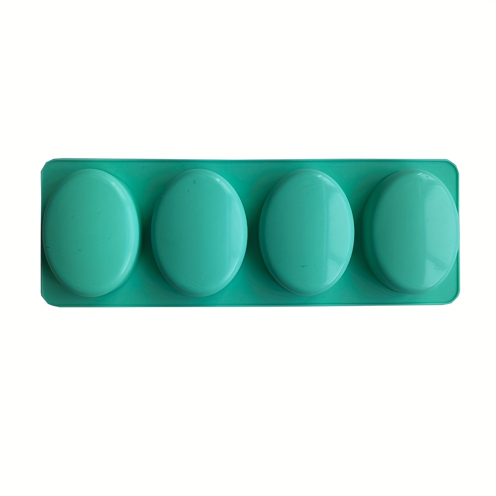 4 Cavity Oval Silicone Mold 3D Handmade Soap Forms Soap Silicon