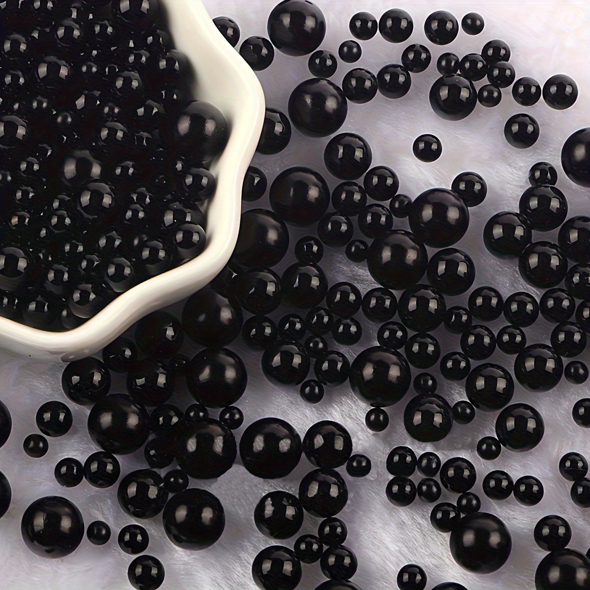 

4-10mm Black Plastic Beads, Simple Practical Style Black Round Beads,diy Bracelet Necklace Beaded Crafts Jewelry Making Supplies