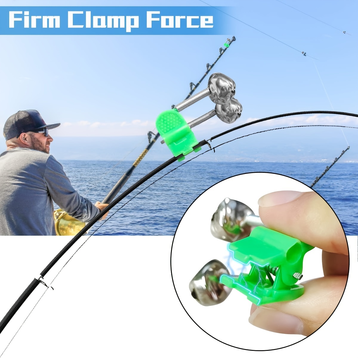 Fishing Rod Alarm Dual Bells Night Light Alarm Light Fishing - Temu