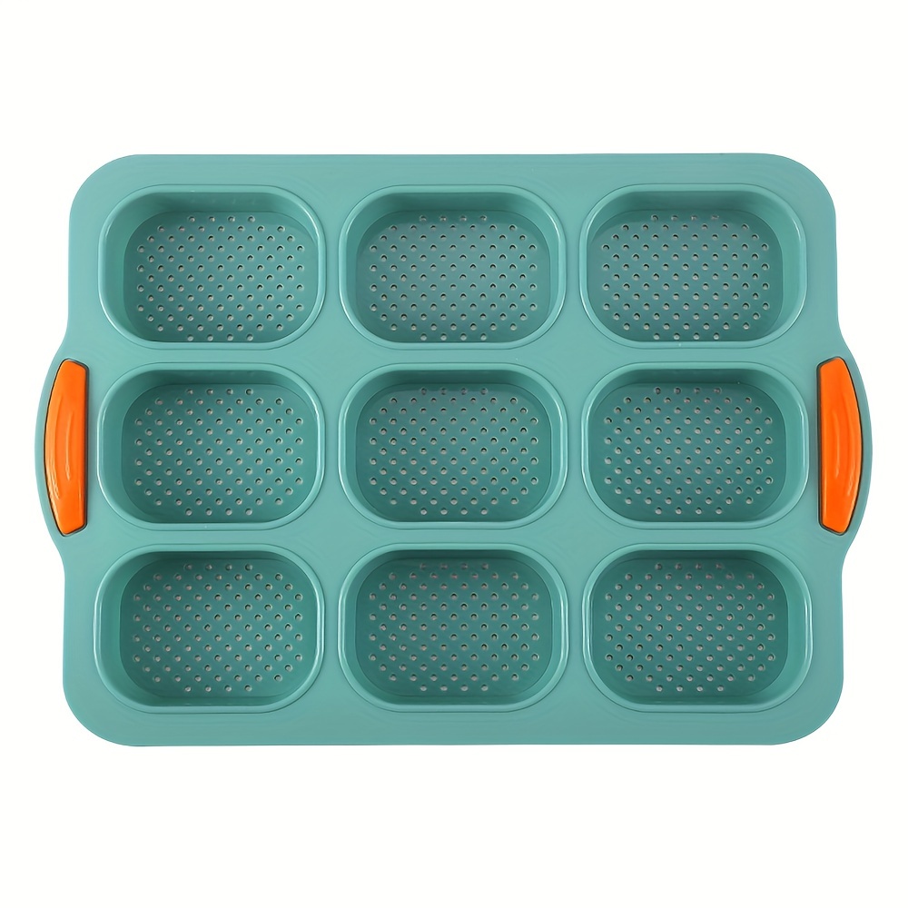 Silicone Mini Loaf Pan, Non-stick Mini Bread Pan, 9 Cavity