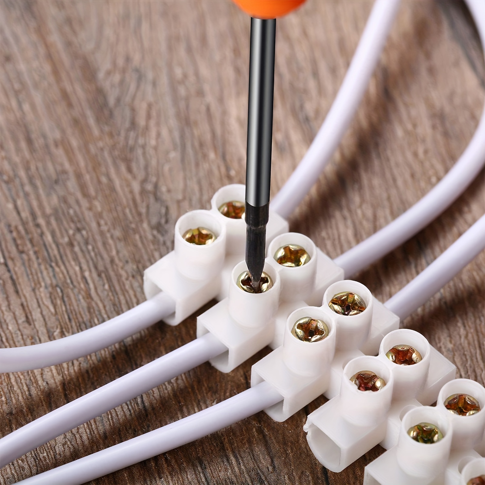 Regleta de conexion de cables electricos de seccion 10 mm Blanco 10 A