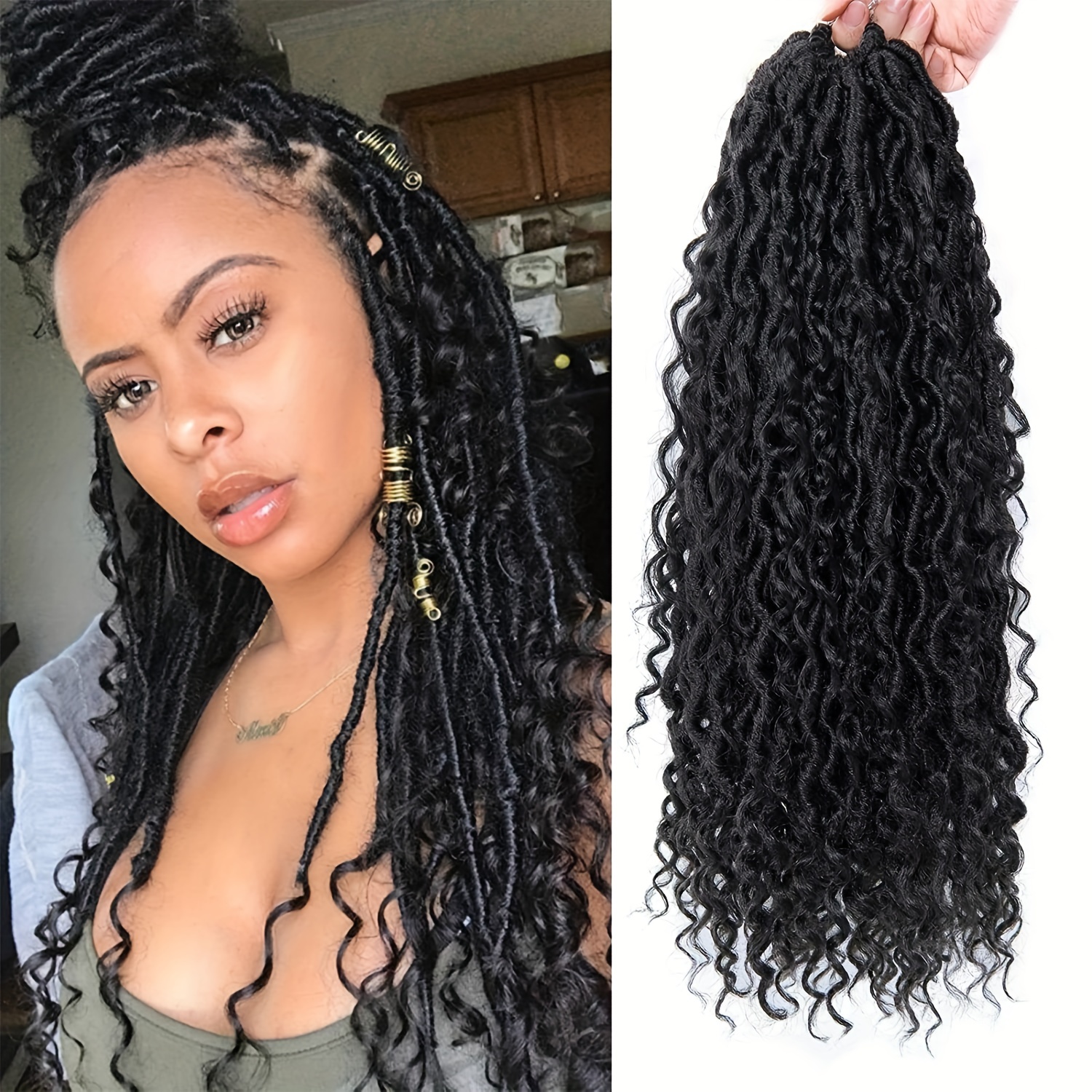45 Pre-looped River Faux Locs Crochet Hair Extensions
