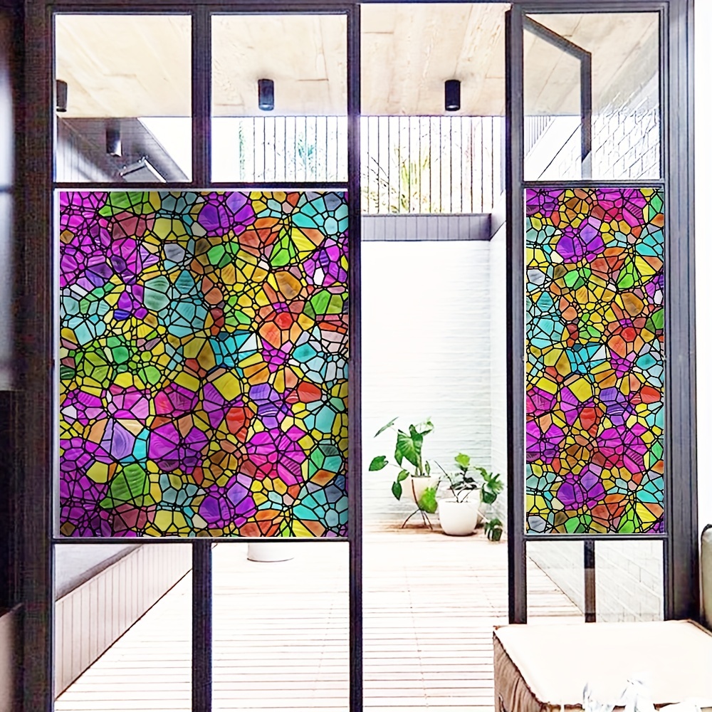 1pc Dekorative Fensterfolien Pvc Statisch Haftende Gefärbte - Temu Austria