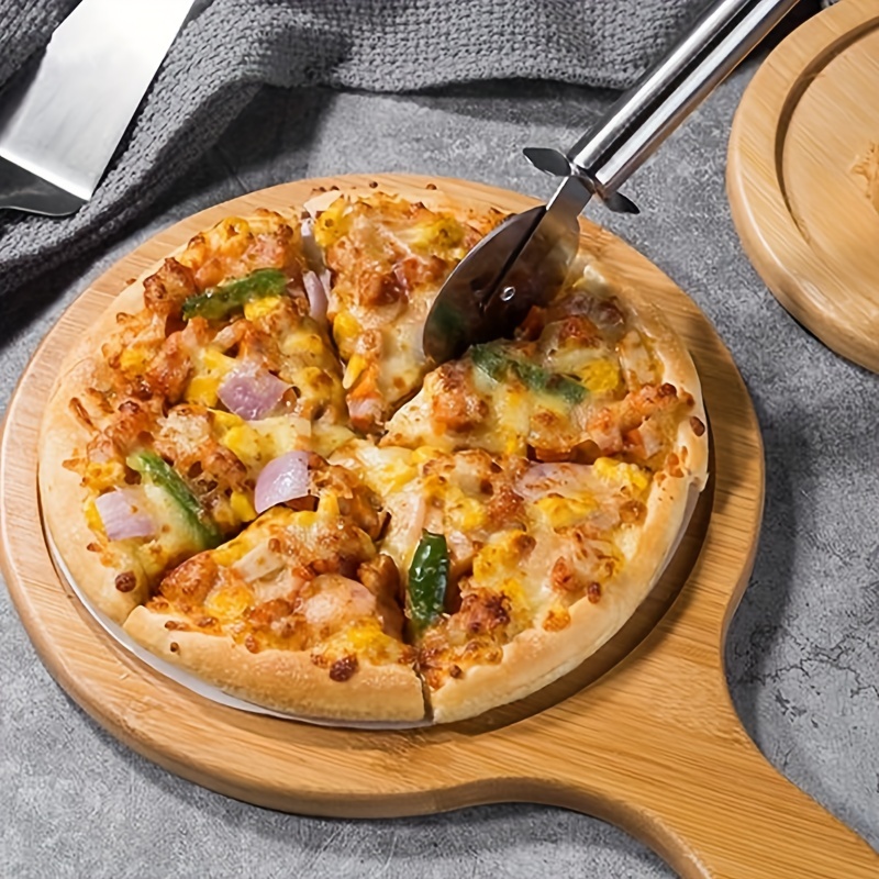 Plato de madera para pizza con 6 porciones para servir / Bandeja redonda para  pizza con porciones para servir / Tabla para pizza / Plato para servir 312  -  España