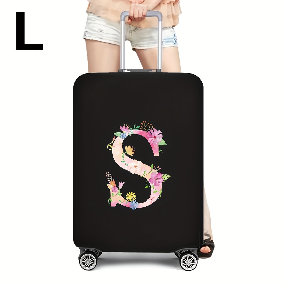 Flower Letter Print Elastic Luggage Cover Foldable Thickened - Temu
