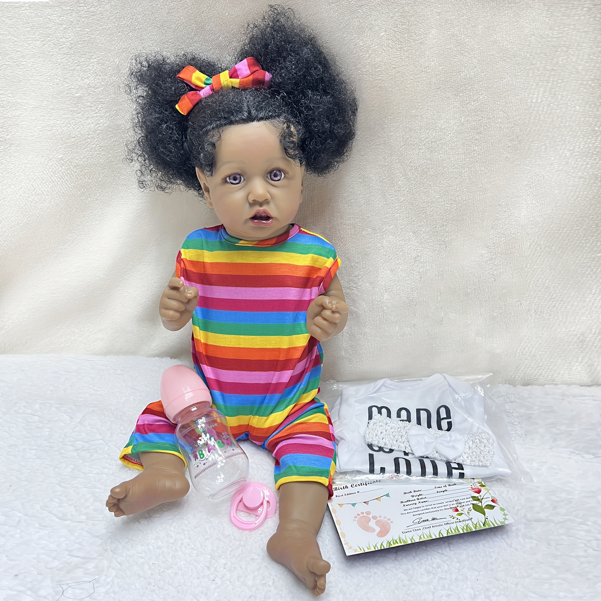 New Lifelike Newborn Baby Doll Realistic Silicone Vinyl African