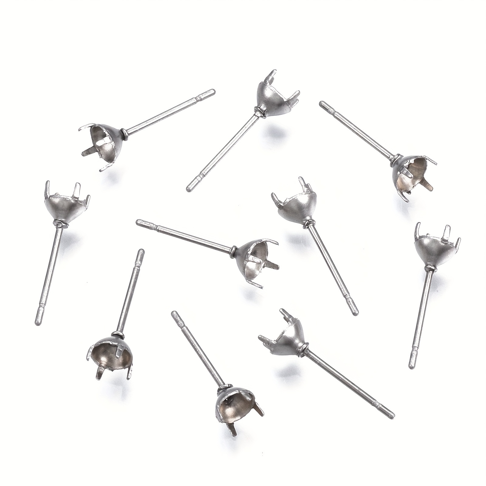 Surgical Stainless Steel Ear Nuts Earring Stoppers Post Stud - Temu