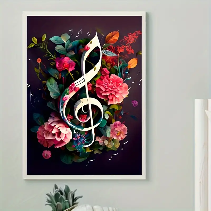 Canvas Painting Kit,, Music Note Flower, Art Painting, Home Gift (without  Frame) - Temu Malta