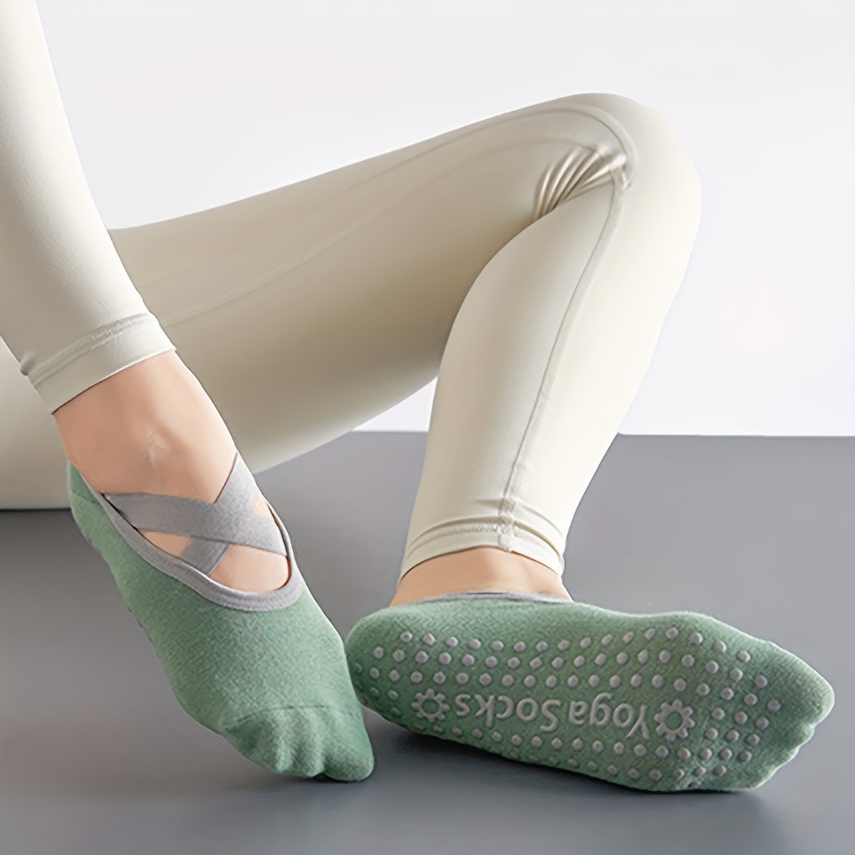 Women's Yoga Socks Non Slip Cross Strap Sports Socks Extra - Temu