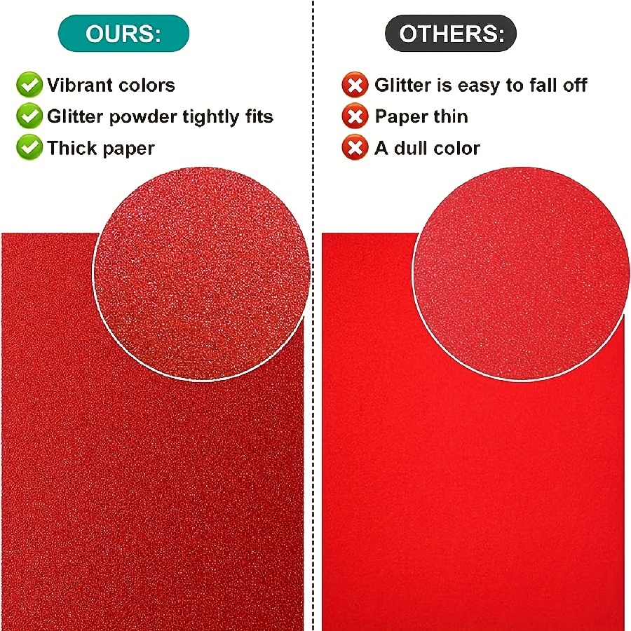 100Pcs 250gsm Glitter Cardstock Paper-Glitter Craft Paper A4 Thick