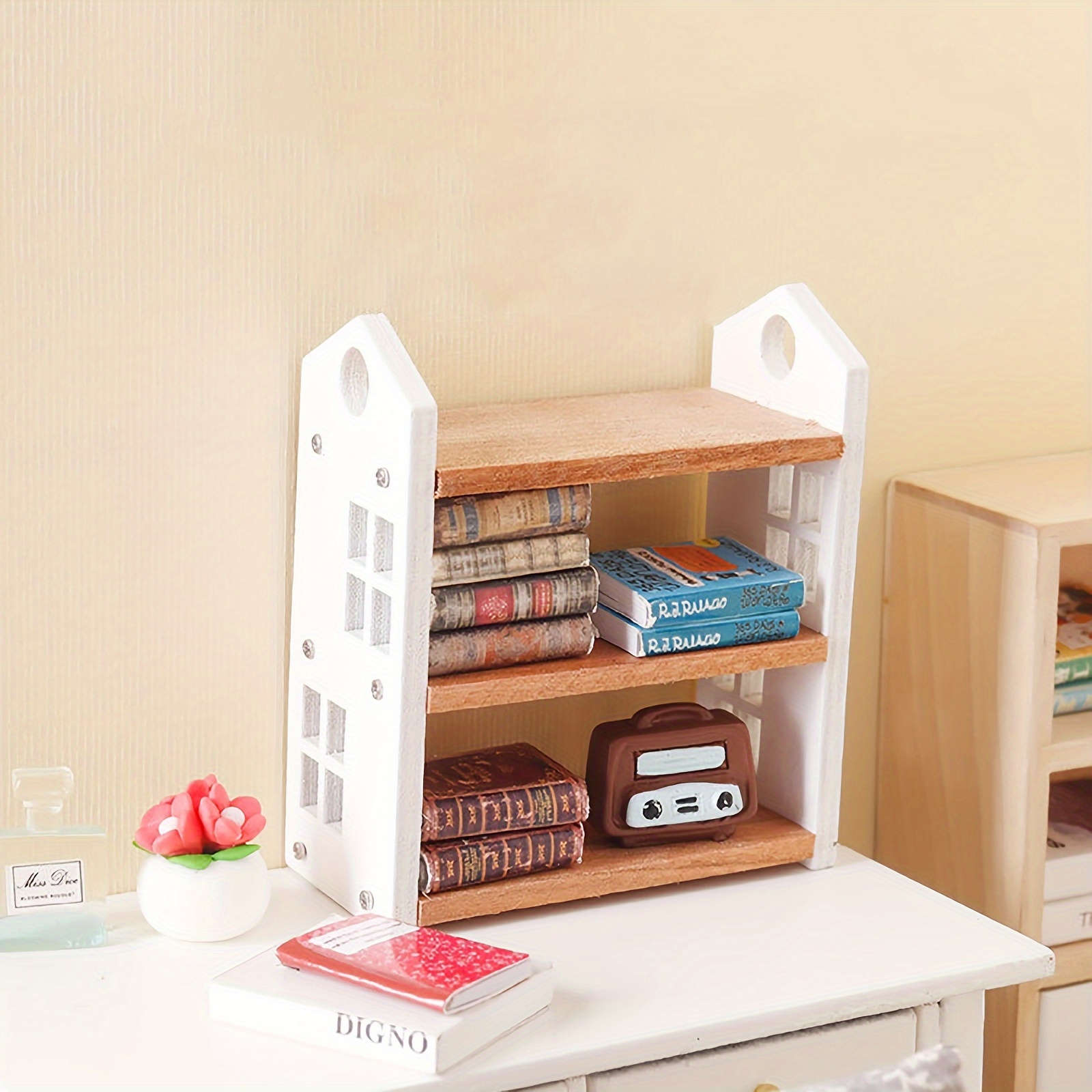 Kit de bricolaje de estantería en miniatura casa de muñecas 1 12