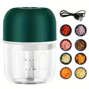 1pc rechargeable food processor electric mini garlic chopper portable food processor vegetable chopper onion mincer cordless meat grinder with usb charging for vegetable pepper onion baby food seasoning nuts 250ml details 0